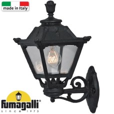 Φωτιστικό Φανάρι Επίτοιχο 1xE27 Ρητίνης Μαύρο IP55 Fumagalli Golia